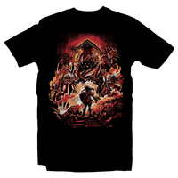 Heavy Metal Tees by Draculabyte l Made from 100% cotton, this unisex t-shirt rocks. Black T-shirt in sizes from small to 6X. Metalheads - Retro Gamer, Graphic Art, Video Games, Breath of the Wild, Boss, Ganon, Ganondorf, TLOZ, Hyrule, King, Ocarina of Time, OOT, Majora's Mask, Nintendo Shirt, Hyrule, Triforce, NES, The Legend of Zelda, Dark, Skull Kid