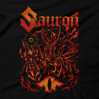 Heavy Metal Tees by Draculabyte l Made from 100% cotton, this unisex t-shirt rocks. Black T-shirt in sizes from small to 6X. Heavy Metal designs on tees. Movie, Film, Adventure, Lord of the Rings, Gandalf, Gollum, Frodo, Aragorn, Sauron, Legolas, Balrog, hobbit, mordor, middle earth, moria, the two towers, fellowship of the ring, king, mount doom, clothes