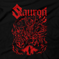 Heavy Metal Tees by Draculabyte l Made from 100% cotton, this unisex t-shirt rocks. Black T-shirt in sizes from small to 6X. Heavy Metal designs on tees. Movie, Film, Adventure, Lord of the Rings, Gandalf, Gollum, Frodo, Aragorn, Sauron, Legolas, Balrog, hobbit, mordor, middle earth, moria, the two towers, fellowship of the ring, king, mount doom, clothes