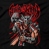 Heavy Metal Tees by Draculabyte l Made from 100% cotton, this unisex t-shirt rocks. Black T-shirt in sizes from small to 6X. Metalheads, Fighting Game, Finish Him, Arcade, Fighter, Sub Zero, Mortal Kombat 11, MK, Fatality, Blood, SNES, MK2, Raiden, 90s, 1990s, Goro, Shao Kahn, Boss, MK11, Skull, Graphic, Scorpion, Sega, Movie