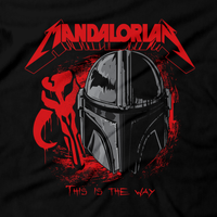 Heavy Metal Tees by Draculabyte l Made from 100% cotton, this unisex t-shirt rocks. Black T-shirt in sizes from small to 6X. Metalheads, Graphic Art, Rock, Movie, Film, Sci-Fi, Yoda, Baby Yoda, Bounty Hunter, TV Show, Mandalorian, Warrior, Boba Fett, Disney, Darth Vader, Plus, Princess Leia, Heavy Infantry, Blaster, Episode 3, This is the way, Metallica
