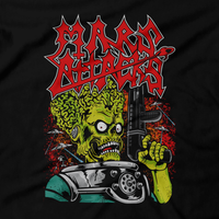 Heavy Metal Tees by Draculabyte l Made from 100% cotton, this unisex t-shirt rocks. Black T-shirt in sizes from small to 6X. Metalheads. Horror, Movie, Film, Scary, Halloween, Evil, Bloody, Killer, Murder, Jason, Freddy, Mars Attacks, UFO, Aliens, Aliens, Outer Space, Tim Burton, Jack Nicholson, Michael Myers, Clothes, Shop, Clothing Store