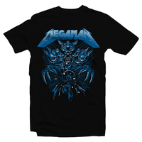 Heavy Metal Tees by Draculabyte l Made from 100% cotton, this unisex t-shirt rocks. Black T-shirt in sizes from small to 6X. Metal, Metalheads, Blue Bomber, Switch, SNES, NES, Nintendo, 8 Bit, 80s, 1980s, Rockman, Japan, Japanese, Megaman, Mega Man X, Retro, Wave, 90s, 16 Bit, Jump and Run, Boss