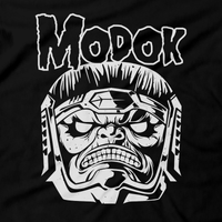 Heavy Metal Tees by Draculabyte l Made from 100% cotton, this unisex t-shirt rocks. Black T-shirt in sizes from small to 6X. Metal, Metal heads, Scary, Spooky, Ghost Band, Modok, Iron Man, Comics, Comic Book, Avengers, Big Head, George Tarleton, Tales of Suspense, Captain America, Hulk, Spider-Man, Defenders, X-Men, Movies, TV Show, Funny, Shirt