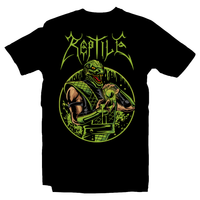Heavy Metal Tees by Draculabyte l Made from 100% cotton, this unisex t-shirt rocks. Black T-shirt in sizes from small to 6X. Metalheads, Fighting Game, Finish Him, Arcade, Fighter, Sub Zero, Mortal Kombat 11, MK, Fatality, Blood, SNES, MK2, Raiden, 90s, 1990s, MK11, Skull, Graphic, Scorpion, Sega, Movie, Reptile, Acid, Ninja, Green