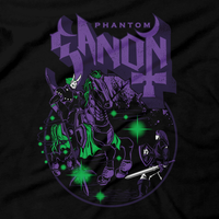 Heavy Metal Tees by Draculabyte l Made from 100% cotton, this unisex t-shirt rocks. Black T-shirt in sizes from small to 6X. The Phantom Ghost, Zelda, Nintendo design. Ocarina of Time, Metalheads, Ganon, Ganondorf, Hyrule, Triforce, Graphic Art.