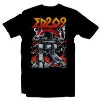 Heavy Metal Tees by Draculabyte l Made from 100% cotton, this unisex t-shirt rocks. Black T-shirt in sizes from small to 6X. Robo, Shirt, Vigilante, Robocop, 80s, Comic, Comic Book, Terminator, Video Game, Arcade, Alex Murphy, Detroit, Ed-209, Omni Consumer Products, OCP, Robot, Mechanical, Anne Lewis, Dead or alive, Cop, Justice