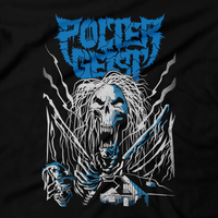 Heavy Metal Tees by Draculabyte l Made from 100% cotton, this unisex t-shirt rocks. Black T-shirt in sizes from small to 6X. Metalheads. Horror, Movie, Film, Scary, Halloween, Evil, Bloody, Killer, Murder, Ghosts, poltergeist, Beast, Tv, Steven Spielberg Ghost, Static, Skeletons, 80s, 1980s, Steven, Diane Freeling, Clothes, Shop, Clothing Store