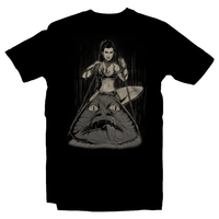 Heavy Metal Tees by Draculabyte l Made from 100% cotton, this unisex t-shirt rocks. Black T-shirt in sizes from small to 6X. Metalheads, Graphic Art, Movie, Film, Sci-Fi, Yoda, Mandalorian, Boba Fett, Darth Vader, Princess Leia, This is the way, Music, Rebel, Black, Chewbacca, Han Solo, Falcon, Luke Skywalker, Princess Leia, Jabba, Slave Leia, LightSaber