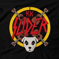 Heavy Metal Tees by Draculabyte l Made from 100% cotton, this unisex t-shirt rocks. Black T-shirt in sizes from small to 6X. Metalheads, SNES, NES, Animal Crossing, Dog, KK Slider, Guitar, Slayer, Smash Bros, Retro Gamer, Graphic Art, Space, Super Nintendo, Switch, Game Boy, Advance, 3DS, Animal Forest, Mario Kart, New Horizons