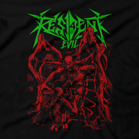 Heavy Metal Tees by Draculabyte l Made from 100% cotton, this unisex t-shirt rocks.  Black T-shirt in sizes from small to 6X Metalheads, RE, Biohazard, Umbrella, Racoon City, Leon Kennedy, Jill Valentine, Zombie, Resident Evil, 4, 7, 2, Chris Redfield, Survival Horror, T-Virus, Parasite, Gamecube,  Ashley Graham, Cult, Las Plagas