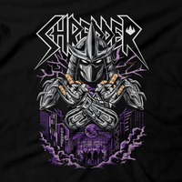 Heavy Metal Tees by Draculabyte l Made from 100% cotton, this unisex t-shirt rocks. Black T-shirt in sizes from small to 6X. Metal, Metalheads, Nintendo, NES, Gamer, Mash Up, TMNT, Michelangelo, Mikey, Leonardo, Donatello, Movie, Brain, Rock and Roll, Metal Head, Comic Books, Cartoons, Shredder, Villain, Krang, Michelangelo, Bebop and Rocksteady, Turtle, Teenage, Mutant Ninja Turtles, Game Graphic Art