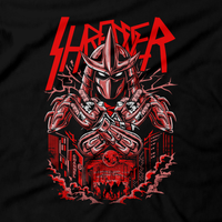 Heavy Metal Tees by Draculabyte l Made from 100% cotton, this unisex t-shirt rocks. Black T-shirt in sizes from small to 6X. Metal, TMNT, Metalheads, NES, Mikey, Leonardo, Donatello, Casey, Comic Book, Cartoon, Shredder, Rocksteady, Krang, Michelangelo, Bebop, Teenage Mutant Ninja Turtles, Retro Gamer, April O'Neal, Nintendo, Slayer