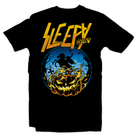 Heavy Metal Tees by Draculabyte l Made from 100% cotton, this unisex t-shirt rocks. Black T-shirt in sizes from small to 6X. Movie, Film, Horror, The Headless Horseman, Halloween, Pumpkin, Jack O lantern, Tim Burton, Johnny Depp, Sleepy Hollow, Cut off heads, Horse, Gothic, Store, Clothes, Online, Shop, Christina Ricci, Ichabod Crane