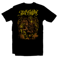 Heavy Metal Tees by Draculabyte l Made from 100% cotton, this unisex t-shirt rocks. Black T-shirt in sizes from small to 6X. Movie, Film, Horror, The Headless Horseman, Halloween, Pumpkin, Jack O lantern, Tim Burton, Johnny Depp, Sleepy Hollow, Cut off heads, Horse, Gothic, Store, Clothes, Online, Shop, Christina Ricci, Ichabod Crane