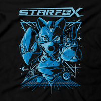 Heavy Metal Tees by Draculabyte l Made from 100% cotton, this unisex t-shirt rocks. Black T-shirt in sizes from small to 6X. Fox Mccloud, Star Fox, Star Fox 64, Nintendo 64, N64, SNES, Super Nintendo, Arwing, Falco, Peppy, Slippy, Shooter, Andross Smash Bros Ultimate, Graphic Art. Wolf, Pigma, Retro Gamer, Gaming, Video Game, Clothes, Shirt