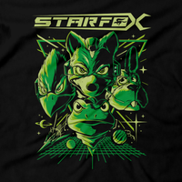 Heavy Metal Tees by Draculabyte l Made from 100% cotton, this unisex t-shirt rocks. Black T-shirt in sizes from small to 6X. Fox Mccloud, Star Fox, Star Fox 64, Nintendo 64, N64, SNES, Super Nintendo, Arwing, Falco, Peppy, Slippy, Shooter, Andross Smash Bros Ultimate, Graphic Art. Wolf, Pigma, Retro Gamer, Gaming, Video Game, Clothes, Shirt
