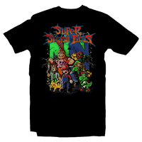 Heavy Metal Tees by Draculabyte l Made from 100% cotton, this unisex t-shirt rocks. Black T-shirt in sizes from small to 6X. The Legend of Zelda, Nintendo, Metalheads, Ganon, Ganondorf, Pika, Pokemon, Metroid, Ness, Samus Aran, Super Smash Bros Ultimate, Tour, Pikachu, SMB, Super Mario Bros, Link, Donkey Kong, Kirby, Yoshi, N64, Nintendo 64, Graphic Art, Fox