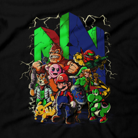 Heavy Metal Tees by Draculabyte l Made from 100% cotton, this unisex t-shirt rocks. Black T-shirt in sizes from small to 6X. The Legend of Zelda, Nintendo, Metalheads, Ganon, Ganondorf, Pika, Pokemon, Metroid, Ness, Samus Aran, Super Smash Bros Ultimate, Tour, Pikachu, SMB, Super Mario Bros, Link, Donkey Kong, Kirby, Yoshi, N64, Nintendo 64, Graphic Art, Fox