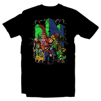 Heavy Metal Tees by Draculabyte l Made from 100% cotton, this unisex t-shirt rocks. Black T-shirt in sizes from small to 6X. The Legend of Zelda, Nintendo, Metalheads, Ganon, Ganondorf, Pika, Pokemon, Metroid, Ness, Samus Aran, Super Smash Bros Ultimate, Tour, Pikachu, SMB, Super Mario Bros, Link, Donkey Kong, Kirby, Yoshi, N64, Nintendo 64, Graphic Art, Fox