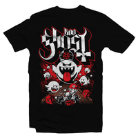 Heavy Metal Tees by Draculabyte l Made from 100% cotton, this unisex t-shirt rocks. Black T-shirt in sizes from small to 6X. Papa Ghost, King Boo, Ghost, Super Mario, SMB, Mario 3, Super Mario 64, Mario Kart, Mario Kart 64, Retro, Video Games, Gamer, Ghost Band, Papa Emeritus, Nintendo Shirt, Switch, N64, Graphic Art.