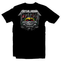 Heavy Metal Tees by Draculabyte l Made from 100% cotton, this unisex t-shirt rocks. Black T-shirt in sizes from small to 6X. TMNT, Metalheads, Mikey, Leonardo, Donatello, Rock and Roll, Comic Book, Cartoon, Shredder, Villain, Krang, Michelangelo, Bebop, Teenage Mutant Ninja Turtles, Retro Gamer, Baxter Stockman, Nintendo, Art, NES