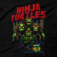 Heavy Metal Tees by Draculabyte l Made from 100% cotton, this unisex t-shirt rocks. Black T-shirt in sizes from small to 6X. Metal, TMNT, Metalheads, NES, Mikey, Leonardo, Donatello, Casey, Comic Book, Cartoon, Shredder, Rocksteady, Krang, Michelangelo, Bebop,  Teenage Mutant Ninja Turtles, Retro Gamer, April O'Neal, Nintendo, Black Sabbath