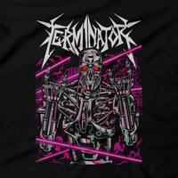 Heavy Metal Tees by Draculabyte l Made from 100% cotton, this unisex t-shirt rocks. Black T-shirt in sizes from small to 6X. Horror, Movie, Film, Scary, Halloween, Evil, Bloody, Killer, Murder, Terror, Alien, Ellen Ripley, Sci-Fi, 1979, Predator, AVP, Cyborg, Skynet, Terminated Robocop, Machine,  Xenomorph, Shirt, Clothes