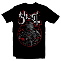 Heavy Metal Tees by Draculabyte l Made from 100% cotton, this unisex t-shirt rocks. Black T-shirt in sizes from small to 6X. Metalheads - Gamer, Graphic Art, Video Games, Japan, Japanese, Samurai, Shimura is the jito (lord), ghost of tsushima, Jin Sakai, Mongol, Sword, Sakai Katana, Half Bow, Arrows, Sakai Tanto, Khotun Khan, Empire, Red Sun, Video games