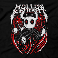 Heavy Metal Tees by Draculabyte l Made from 100% cotton, this unisex t-shirt rocks. Black T-shirt in sizes from small to 6X. Metalheads - Gamer, Bugs, Beetle, Hollow Knight, Failed Champion, False Knight, Maggot, Insects, Adventure, Metroidvania, Team Cherry, Vessel, Ghost, Nameless, Mask Shards, Hallownest, Dream Nail, Radiance, Hornet
