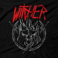 Heavy Metal Tees by Draculabyte l Made from 100% cotton, this unisex t-shirt rocks. Black T-shirt in sizes from small to 6X. Metalheads, Geralt of Rivia, Geralt z Rivii, Wild Hunt, Novel, Fictional Character, Fantasy, 1986, Monster Hunters, Slayer, Final Boss, Metalheads, Eredin, Graphic Art