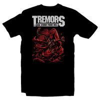 Heavy Metal Tees by Draculabyte l Made from 100% cotton, this unisex t-shirt rocks. Black T-shirt in sizes from small to 6X. Horror, Movie, Film, Monster, Godzilla, Gojira, King Kong, Worm, Kevin Bacon, Classic, Cult Classic, Dirt, Creature, Perfection Nevada, Gorilla, Tremors, Fight, Art, Tee, Store, Clothes