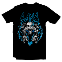 Heavy Metal Tees by Draculabyte l Made from 100% cotton, this unisex t-shirt rocks. Black T-shirt in sizes from small to 6X. Rpg, Boss, Kris, Dark World, Darkners, Undertale, Sans, Monsters, Nintendo Switch, Toby Fox, Papyrus, King, Flowey, Hero of Light, Flowey, Playstation 4, PC, Steam, Deltarune, Jevil, Undyne, Bone, Skull, Skeleton, Heart