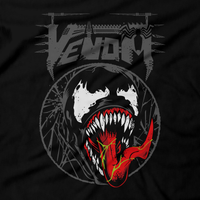 Heavy Metal Tees by Draculabyte l Made from 100% cotton, this unisex t-shirt rocks. Black T-shirt in sizes from small to 6X. Metalheads, Comic Books, Comics, Heroes, Villains, Symbiote, Movie, Film, Alien, Venom, Carnage, Spider-Man, Toxin, Eddie Brock, Maximum, Anti-Venom, Black Suit, Scream, Knull, Peter Parker, Clothes, Men, Women, Shirt