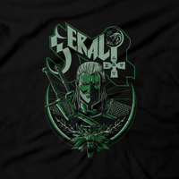 Heavy Metal Tees by Draculabyte l Made from 100% cotton, this unisex t-shirt rocks. Black T-shirt in sizes from small to 6X. RPG, Witch, Wolf, Ghost Band, Classic, Gamer, Video Games, Witcher, Knight, Swordsman, Fighter, Level Up, Geralt, Elder Scrolls, Dragon Age, Middle Ages, Lord, Manor, Castle, Mountains, Travel