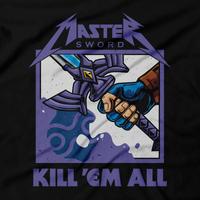 Heavy Metal Tees by Draculabyte l Made from 100% cotton, this unisex t-shirt rocks. Black T-shirt in sizes from small to 6X. Metalheads - Retro Gamer, Graphic Art, Video Games, Breath of the Wild, Final Boss, Ganon, Ganondorf, TLOZ, Ocarina of Time, OOT, Majora's Mask, Nintendo Shirt, Hyrule, Triforce, NES, The Legend of Zelda, Skull Kid, Link, Master Sword
