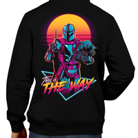 This unisex hoodie rocks. Black Hoodie For Men or Women. Sizes S to 5X - Read my lips , mercy is for wimps. Hoody, Winter. Rock, Movie, Film, Sci-Fi, Yoda, Baby Yoda, Bounty Hunter, TV Show, Mandalorian, Warrior, Boba Fett, Disney, Darth Vader, Princess Leia, Blaster, Episode, 6, 7, 8, 9, This is the way, Retro 80s, The Child.
