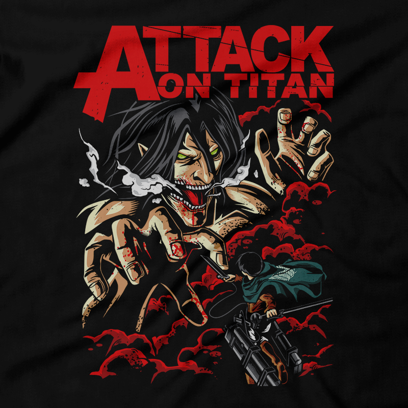 Heavy Metal Tees by Draculabyte l Made from 100% cotton, this unisex t-shirt rocks. Black T-shirt in sizes from small to 6X. Anime, Movie, Film, Animation, Japan, Japanese, Cartoon, Attack on Titan, Eren Yeager, Mikasa Ackerman, Wall Titan, Founding, Attack, , Art, Tee, Store, Clothes, Shop, Naruto, Ghost in the Shell, Akira