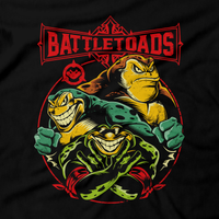 Heavy Metal Tees by Draculabyte l Made from 100% cotton, this unisex t-shirt rocks. Black T-shirt in sizes from small to 6X. Metalheads, Toads, Nes, Zit, Pimple, Rash, Battletoads, Double Dragon, SNES, Nintendo, Super Nintendo, Arcade, Rare, Rareware, Killer Instinct, KI, KI3, Gamer, TMNT, Art, Clothing, Video Game, Retro Gaming, Xbox One, Rare Replay