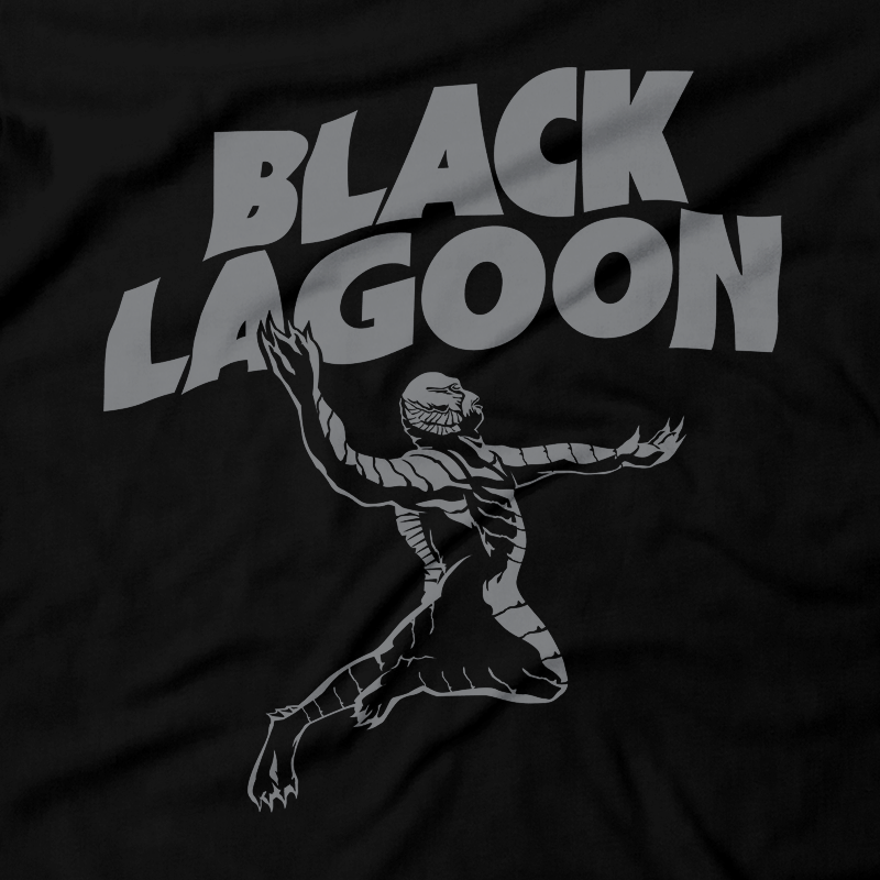 Heavy Metal Tees by Draculabyte l Made from 100% cotton, this unisex t-shirt rocks. Black T-shirt in sizes from small to 6X. Horror, Movie, Film, Scary, Halloween, Evil, Bloody, Killer, Murder, Terrior, Monster, Creature from the Black Lagoon, 1955, Black and White, Gill Man, Wolf Man, Mummy, Invisible Man, Classic 3D, , Clothes