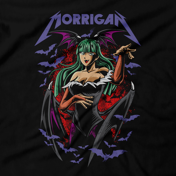 Heavy Metal Tees by Draculabyte l Made from 100% cotton, this unisex t-shirt rocks. Black T-shirt in sizes from small to 6X. Metalheads, Fighting Game, Arcade, Fighter, demon, zombie, cat, morrigan, lord raptor, street fighter, felicia, Baby Bonnie Hood, Demitri Maximoff, Hsien-Ko, PS1, PS2, Xbox, Dreamcast, Anakaris, Ryu, Ken