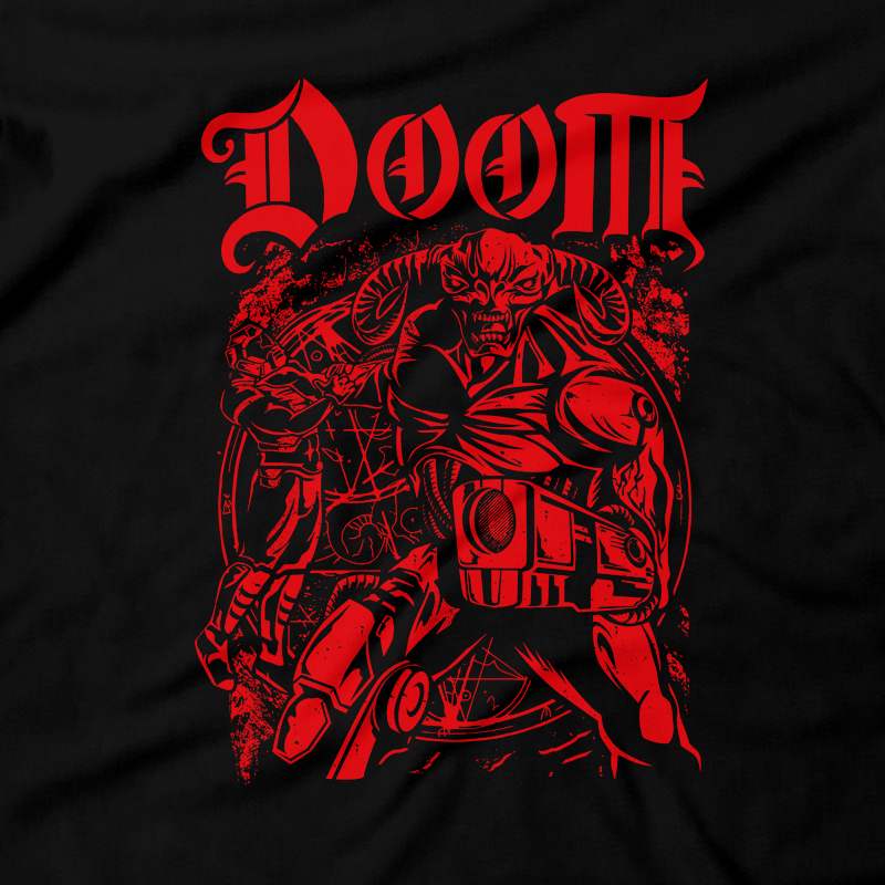 Heavy Metal Tees by Draculabyte l Made from 100% cotton, this unisex t-shirt rocks. Black T-shirt in sizes from small to 6X. Metal, Demon, Hell, Doom, Doomguy, Hellspawn, Art, Clothes, Shirt, Doom Eternal, Nintendo 64, PS4, PC, DOS, 90s, Doom 2, Doom 64, BFG, Pentagram, FPS, John Carmack, Shooter, Rip and Tear, Cacodemon, Cyberdemon, 1993