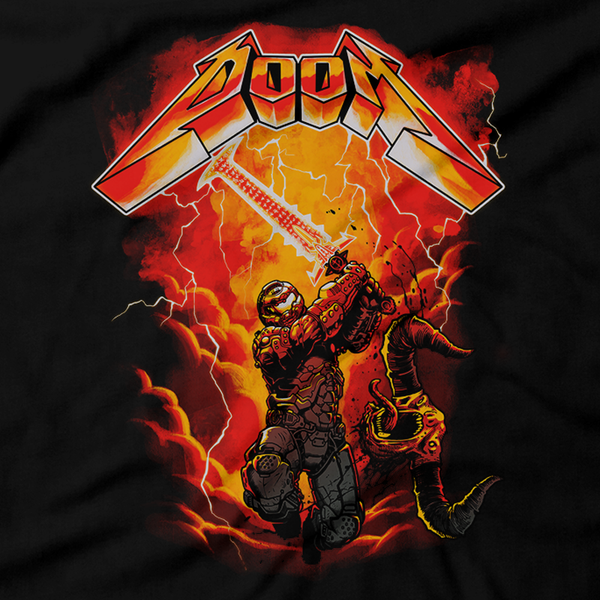 Heavy Metal Tees by Draculabyte l Made from 100% cotton, this unisex t-shirt rocks. Black T-shirt in sizes from small to 6X. Metal, Demon, Hell, Doom, Doomguy, Hellspawn, Art, Clothes, Shirt, Doom Eternal, Nintendo 64, PS4, PC, DOS, 90s, Doom 2, Doom 64, BFG, metallica, FPS, John Carmack, Shooter, Rip and Tear, Cacodemon, Cyberdemon, 1993