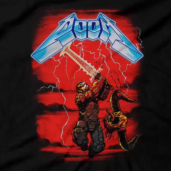 Heavy Metal Tees by Draculabyte l Made from 100% cotton, this unisex t-shirt rocks. Black T-shirt in sizes from small to 6X. Metal, Demon, Hell, Doom, Doomguy, Hellspawn, Art, Clothes, Shirt, Doom Eternal, Nintendo 64, PS4, PC, DOS, 90s, Doom 2, Doom 64, BFG, metallica, FPS, John Carmack, Shooter, Rip and Tear, Cacodemon, Cyberdemon, 1993