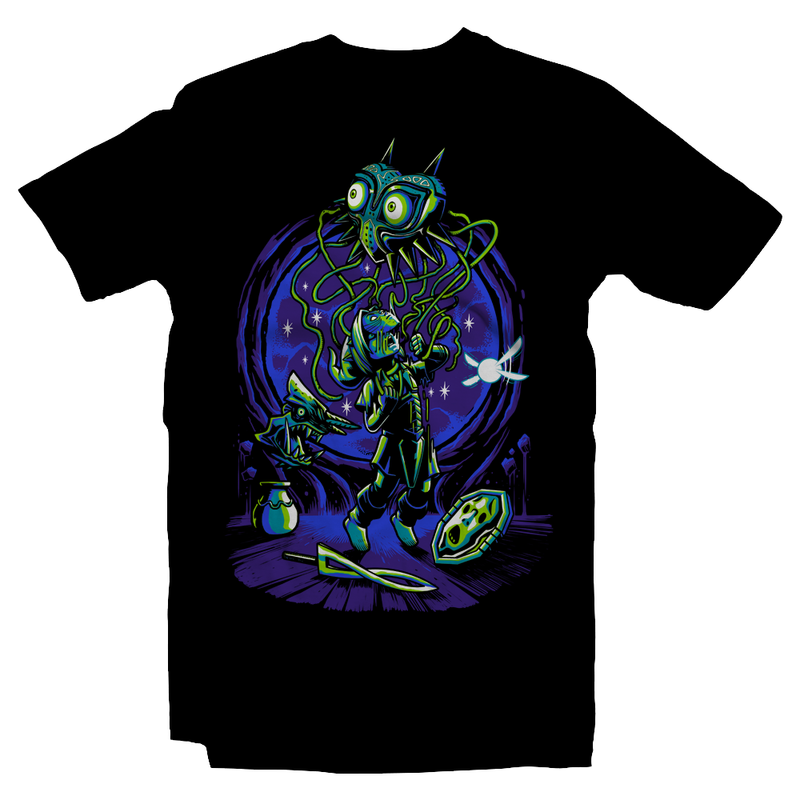 Heavy Metal Tees by Draculabyte l Made from 100% cotton, this unisex t-shirt rocks. Black T-shirt in sizes from small to 6X. Metalheads, Skull Kid, Retro Gamer, Graphic Art, Video Games, Breath of the Wild, Ganon, TLOZ, Moon, Hyrule, Ocarina of Time, OOT, Majora's Mask, Nintendo 64 Shirt, Hyrule, Triforce, N64, Link, Termina, Zora, Mayhem, The Legend of Zelda
