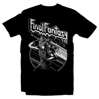 Heavy Metal Tees by Draculabyte l Made from 100% cotton, this unisex t-shirt rocks. Black T-shirt in sizes from small to 6X. Final Fantasy, FF VII, JRPG, Japan, Sephiroth, Videogames, Cloud Strife, Meteor, FF 7, Playstation, Tifa, Shirt, Gamer, PS1, Shop Graphic Art, Best, Vincent, Remake, PS4, PS5, Scorpions, Aerith, Judas Priest