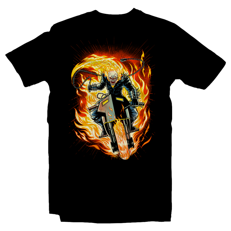 Heavy Metal Tees by Draculabyte l Made from 100% cotton, this unisex t-shirt rocks. Black T-shirt in sizes from small to 6X. Respect, Shirt, Vigilante, Punish, Skull, Superhero, Comic Book, Marvel, Movie, Justice, Spider-Man, Johnny Blaze, Ghost Rider, Stuntman, Fire, Hell Rider, Danny Ketch, Thanos, Frank Castle, Motorcycle, Mephisto, Shop, Online, Store