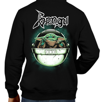 This unisex hoodie rocks. Black Hoodie For Men or Women. Sizes S to 5X - Metalheads, Graphic Art, Rock, Movie, Film, Sci-Fi, Yoda, Baby Yoda, Bounty Hunter, TV Show, Jedi, The Force, Mandalorian, Boba Fett, Grogu, ROTJ, ANH, Darth Vader, Cute, Princess Leia, Foundling, The Child, Clothes, Gift, Star Wars