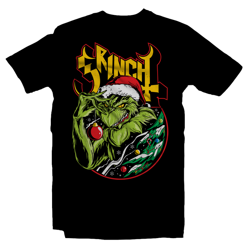 Heavy Metal Tees by Draculabyte l Made from 100% cotton, this unisex t-shirt rocks. Black T-shirt in sizes from small to 6X. Christmas, Gift, Tree, Snow, Holiday, Santa Claus, Present, Frosty the Snowman, How the Grinch Stole Christmas, The Grinch, Dog, Heart, Cindy Lou, Dr. Seuss, Max, Thief, Steal, Whos, Best Gift, Shirt, Clothes