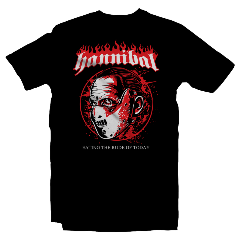 Heavy Metal Tees by Draculabyte l Made from 100% cotton, this unisex t-shirt rocks. Black T-shirt in sizes from small to 6X. Metalheads. Horror, Movie, Film, Scary, Halloween, Evil, Bloody, Killer, Murder, Hannibal Lecter, Cannibal, Eat, Serial Killer, Red Dragon, The Silence of the Lambs, clarice starling, Freddy, Clothes, Shop, Clothing Store